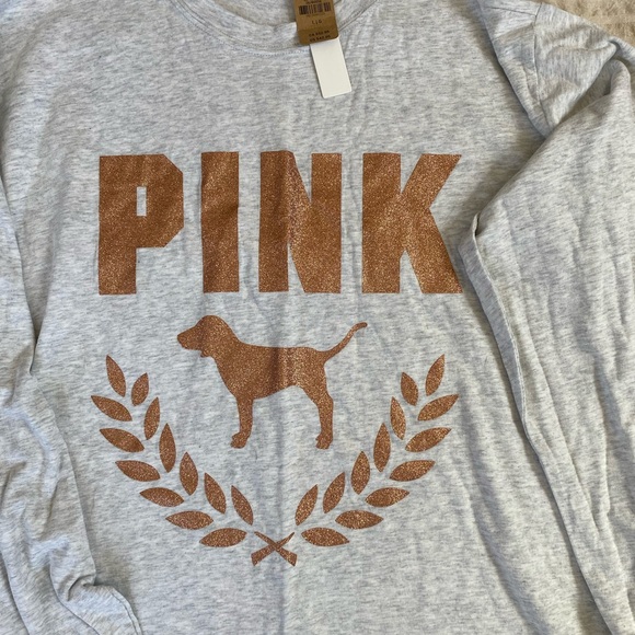 PINK Victoria's Secret Heather Gray Tee - Picture 3 of 4